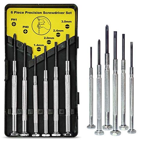 Amazon.com: 6PCS Mini Screwdriver Set with Case, Precision Screwdriver Kit with 6 Different Size Flathead and Phillips Screwdrivers, Perfect Mini Screwdriver Bits for Jewelry, Watch, Eyeglass Repair.: Home Improvement Screw Drivers, Precision Tools, Phillips Screwdriver, Jewelry Watch, Screwdriver Bits, Screwdriver Set, Flat Head, Socket Set, Jewelry Repair