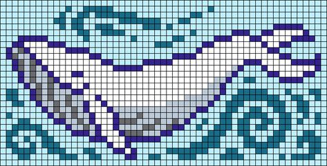 Pixel Whale, Whale Tapestry Crochet, Jellyfish Alpha Pattern, Fish Alpha Pattern, Whale Alpha Pattern, Quilt Sewing Patterns, Pixel Pattern, Pixel Art Pattern, Perler Beads Designs