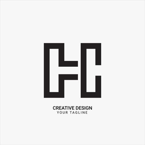 Ch Monogram, Hc Logo, Unique Logo Design, Unique Logo, Black Logo, Premium Vector, Graphic Resources, Creative Design, Line Art