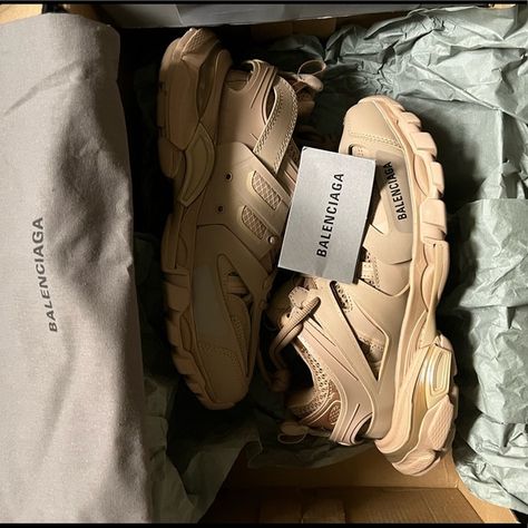 Balenciaga Track Runners Balenciaga Track Sneakers, Track Sneakers, Track Runners, Beige Outfit, Balenciaga Track, Balenciaga Shoes, Luxury Lifestyle, Combat Boots, Balenciaga