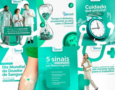 SOCIAL MEDIA CLÍNICA MÉDICA | SAÚDE :: Behance Instagram Design Layout, Social Media Work, World Health Day, Medical Dental, Graphic Design Ads, Medical Design, Design Social Media, Health Design, Health Day