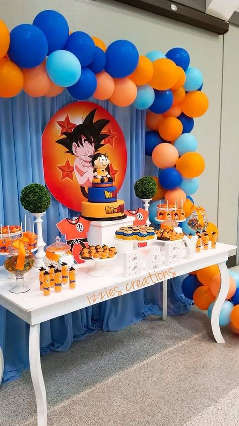 Dragon Ball Birthday Party, Festa Dragon Ball, Goku Birthday, Ball Birthday Party, Dragon Birthday Parties, Deco Ballon, Boy Baby Shower Ideas, Boy Birthday Party Themes, Dragon Birthday