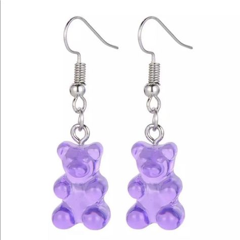 Purple Gummy Bear Earrings. New With Tags. Never Worn. Trendy Pierced Resin Jewelry, Party Yellow Pierced Jewelry, Cute Hypoallergenic Clear Jewelry, Trendy Yellow Hypoallergenic Jewelry, Trendy Hypoallergenic Yellow Jewelry, Casual Hypoallergenic Yellow Jewelry, Casual Yellow Hypoallergenic Jewelry, Yellow Resin Jewelry For Party, Casual Yellow Earrings For Gift