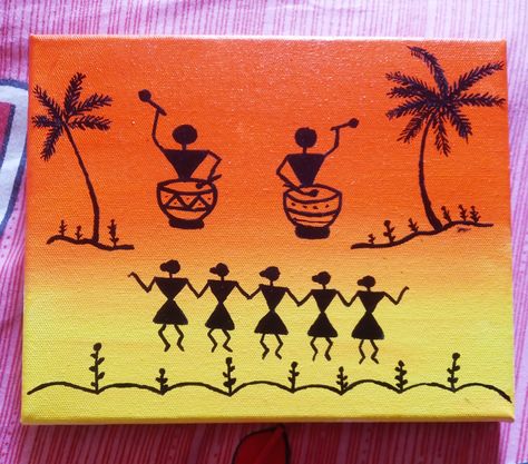 Warli dance Adivasi Divas, Paintings Gift Ideas, Dancing Painting, Warli Paintings, African Designs, Beautiful Art Paintings, Painting Gift, African Design, Painting & Drawing