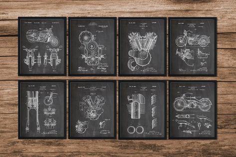 SET of 8 Harley Davidson Model JD Patent Poster Motorcycle | Etsy Bathroom Blueprints, Harley Davidson Posters, Group Of 8, Bathroom Posters, Sewing Room Decor, Salon Art, Antique Sewing Machines, Art Bathroom, Patent Art