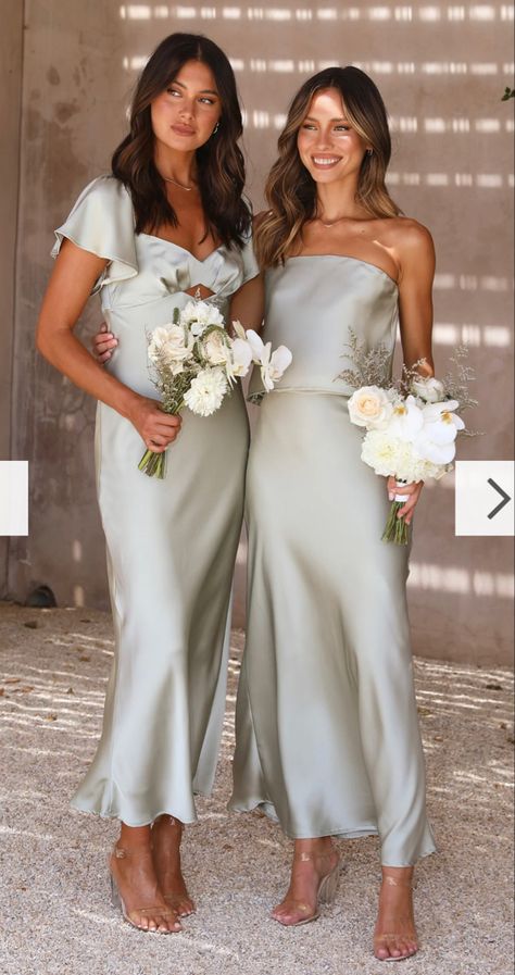 Sleek Bridesmaid Dress, Light Bridesmaid Dresses Color Palettes, Blush Blue Bridesmaid Dresses, Midi Length Bridesmaid Dress, Safe Bridesmaid Dresses, Silky Bridesmaids Dresses, Pale Green Bridesmaid Dresses, June Bridesmaid Dresses, Wedding Dress For Small Bust