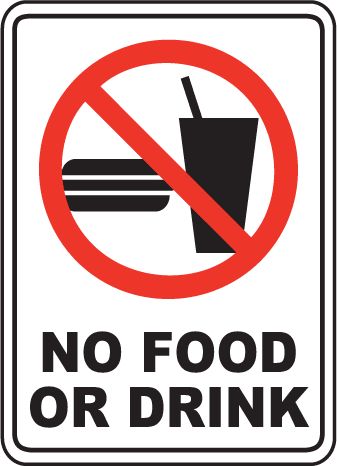 No Eating Sign, No Eating Or Drinking Sign, No Food Or Drink Sign, No Food Sign, No Food Or Drink, Homework Ideas, Health Class, Safety Signs, Safety Posters