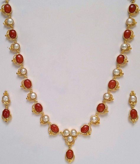 Pearl Coral Necklace, Pagadalu Chains, Coral Bangles Gold Indian, Pagadalu Necklace, Pagadalu Chain Designs, Coral Chains Gold Indian, Pagadalu Jewellery, Ruby Pendant Indian, Pagadala Haram Designs