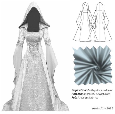 Princess Dress Women, Clothing Sewing Patterns, Gown Sewing Pattern, Goth Princess, Victorian Pattern, Goth Dress, Clothes Sewing Patterns, Dress Sewing Pattern, Dress Sewing