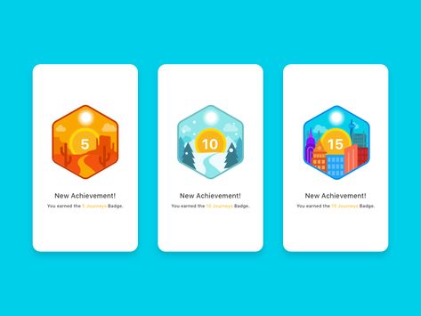 Achievement Badge Illustrations city snow desert landscapes awards achievements illo illustrations badges Mobile Ux, Card Ui, Badge Icon, App Interface Design, Corporate Art, Sports App, Game Ui Design, App Interface, Web Layout Design