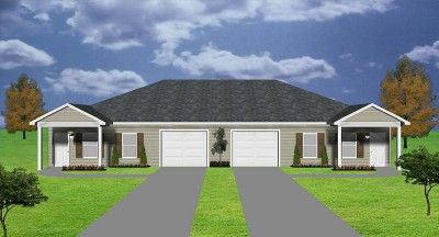 Duplex House Plans Single Story, Duplex With Garage, House Plans Single Story, Small Apartment Plans, Multigenerational House Plans, Multigenerational House, Plan Garage, Duplex Floor Plans, Bungalow Floor Plans