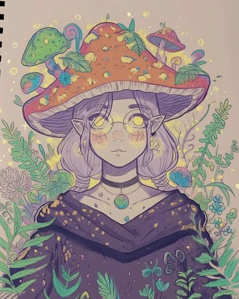 This is a bit of a different post🌿 I'm slowly getting back into drawing, and it's been so nice🙌 I decided to draw my Palia character, and was inspired by someone else to run my art through Midjourney. I love how you can use Midjourney to make references to your character! Being able to bounce ideas or play around with a look was so insightful! I would've never thought of turning the frog bucket hat into a mushroom frog hat 🙌 I'm curious to know if anyone is interested in seeing more of t... Mushroom Witch Drawing, Mushroom Hat Drawing, Cute Mushroom Drawing, Frogs Mushrooms, Mushroom Characters, Frog With Mushroom Hat, Mushroom Stuff, Frog Bucket Hat, Mushroom Character