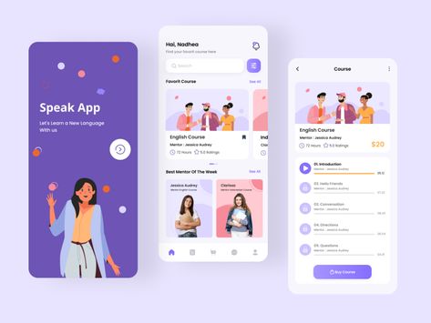 Ui Design Mobile, Ux App Design, App Design Layout, Medical App, Language Apps, Desain Ui, Learn A Language, Mobile App Design Inspiration, App Interface Design