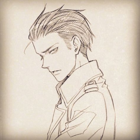 Levi with his hair slicked back Anime Hair Slicked Back, Slicked Back Hair Art Reference, Slicked Back Hair Reference Drawing, Anime Guys With Slick Back Hair, Anime Character Middle Part Hair, Slicked Back Hair Men Anime, Male Slick Back Hair Drawing, Drawing Slicked Back Hair, Slick Back Hair Men Drawing