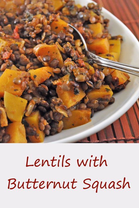 Butternut Squash Side Dish, Healthy And Fitness, Butternut Squash Cooking, Butternut Recipes, Chicken And Butternut Squash, Lentil Dishes, Butternut Squash Recipes, Lentil Recipes, Supper Recipes