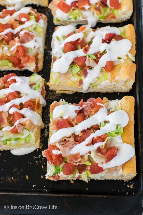 Appetizers Cold, Cold Pizza, Ranch Pizza, Chicken Blt, Recipe For Summer, Easy Main Dishes, Easy Cold, Craving Pizza, Making Homemade Pizza