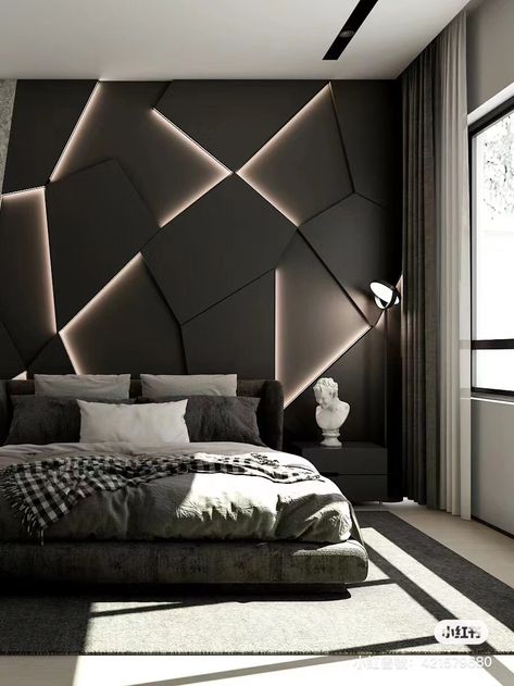 Wall Panel Design, Bedroom Wall Designs, Bedroom Wall Colors, Bedroom Decor Design, Bedroom Bed Design, Room Makeover Bedroom, Design Living Room, Home Room Design, Wall Panel