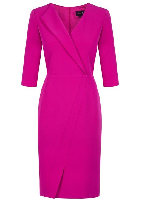 Magenta Dress Outfit, Magenta Outfit Ideas, Magenta Clothes, Work Outfits Fashion, Magenta Outfit, Ellie Smith, Magenta Fashion, Outfits Stylish, Magenta Dress