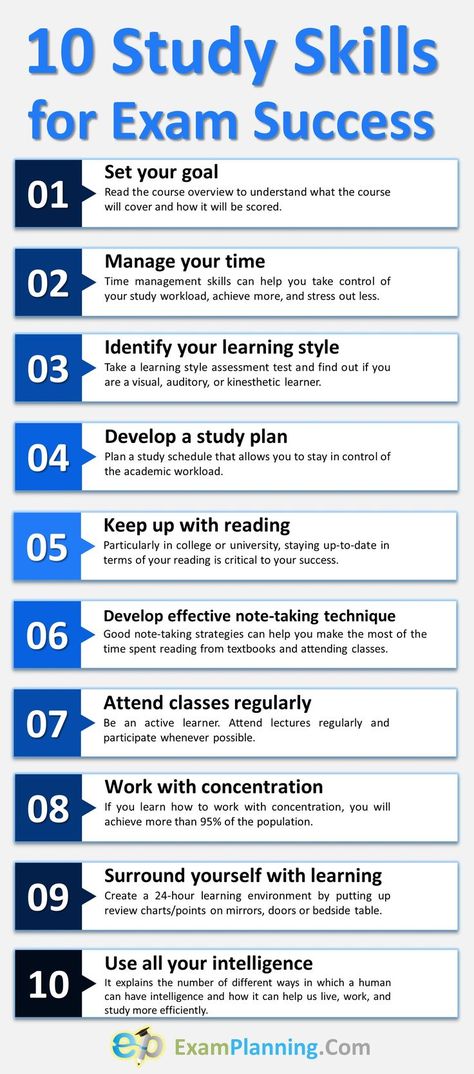 10 Study Skills for Exam Success: Learn these study tips to enhance your chance of success in examination. How To Study Smart For Exams, Tips For Board Exams, How To Do Smart Study, Study Tips For Elementary Students, Learning Skills Quotes, Study Tips For Board Exam, Exam Tips For Students, Study Smarter Tips, Study Tips For Maths Exam