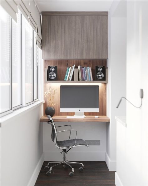 47 Turning Small Balcony into Home Office Ideas - Balcony Decoration Ideas in Every Unique Detail Balcon Mic, Small Office Decor, Tiny Home Office, Small Workspace, Small Space Office, Small Space Bedroom, Small Home Offices, Home Office Ideas, Small Home Office