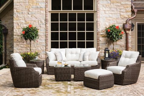 Largo Collection - Lloyd Flanders Wicker Ottoman, Lloyd Flanders, Hickory Furniture, Casual Furniture, Outdoor Wicker Furniture, Outdoor Lounge Set, Wicker Sofa, Replacement Cushions, Patio Lounge