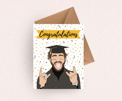 Funny Graduation Card for him / funny gift for grad / graduation gift for him / congratulations card for her / high school grad college grad Post Malone Funny, Funny Graduation Cards, Graduation Gift For Him, Graduation Gifts For Him, Grad Cards, Graduation Funny, Graduation Card, Graduation Cards, Post Malone