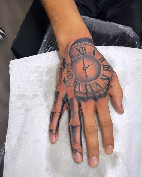 Fire Tattoos, Meaning Tattoos, Forever Tattoo, Cute Hand Tattoos, Clock Tattoo Design, Pretty Hand Tattoos, Black Girls With Tattoos, Half Sleeve Tattoos For Guys, Tattoos For Black Skin