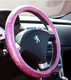 PINK BLING Sparkly steering wheel cover.  This will soon be mine !!! ✨✨ Barbie Car, Girly Car Accessories, Girly Car, Car Goals, Pink Sparkly, Pink Bling, Pink Car, Racing Stripes, Truck Accessories