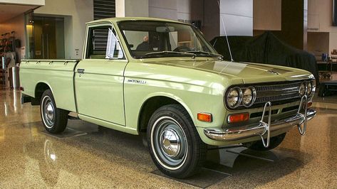 COLLECTIONS: A 1971 Datsun 521 pickup comes home | Japanese Nostalgic Car Pickup Truck Storage, Datsun Truck, Datsun 1600, Datsun Pickup, Ford Courier, Vintage Pickup Trucks, Datsun 510, Toyota Tacoma Trd, Top Luxury Cars