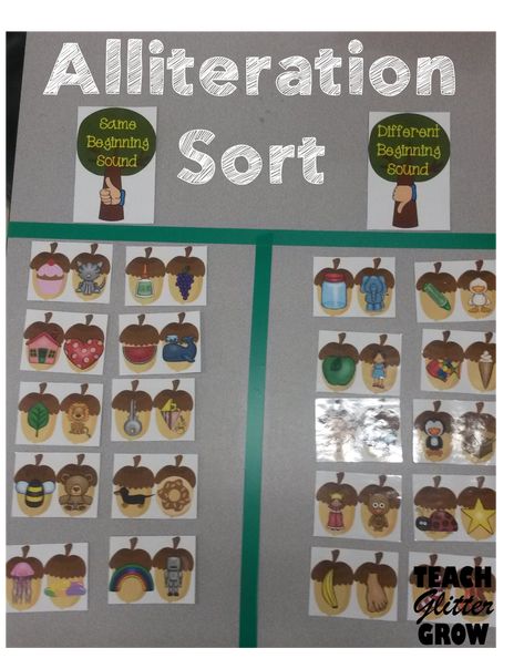 All About Alliteration! - Teach Glitter Grow Kindergarten Alliteration Activities, Prek Alliteration Activities, Preschool Alliteration Activities, Alliteration Activities Preschool, Phonological Activities, Prek Phonics, Onomatopoeia Activities, Alliteration Activities, Head Start Classroom