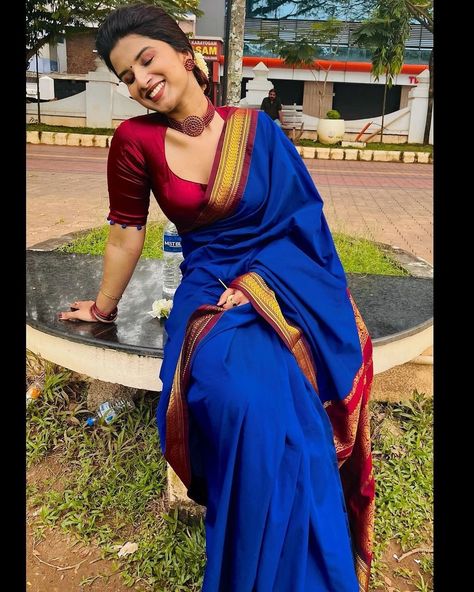 Another Happy customer devika nair glowing in pepsi blue cotton silk saree! ❤️Thank you for sharing this beautiful moment with us. Seeing our customers so delighted truly warms our hearts and motivates us to keep bringing you the best styles! #HappyCustomer #CustomerSatisfaction #GreenSareeLove #SmilingFaces #JoyfulMoments #ThankYouCustomers #shopaholicdiaries #fashionistaforever #happy #happycustomer #sarees #happycustomer #sareelove #trendingsarees #southsaree [sarees, sareesofinstag... Pepsi Blue, Blue Silk Saree, Simple Saree Designs, Dressing Ideas, Cotton Silk Saree, Simple Sarees, Trending Music, Green Saree, Blue Saree