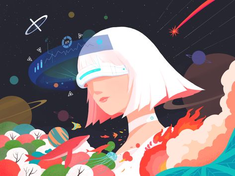 VR Illustration space star imagine illustration vr Vr Illustration, Bucket Illustration, Imagination Illustration, Virtual Reality Art, Astronaut Illustration, Android Art, Desain Buklet, Space Illustration, 강아지 그림