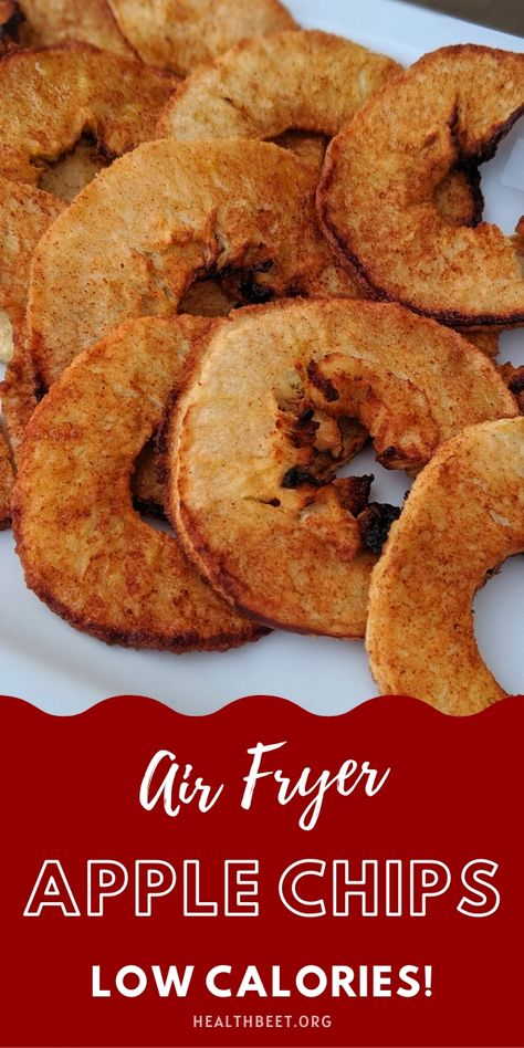 Air Fryer Apple Chips Healthy Recipes, Air Fry Apple Chips, Airfryer Fruit Recipes, Airfryer Apple Chips, Low Carb Low Calorie Air Fryer Recipes, Airfryer Recipes Low Calorie, Low Cal Apple Recipes, Apples Air Fryer Recipes, Healthy Apple Recipes Low Calories