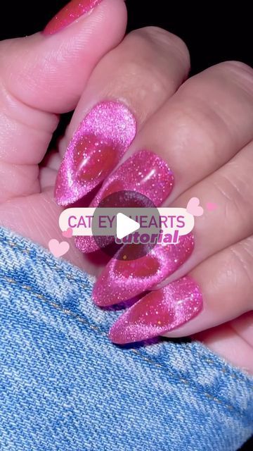 Jeanette Flores on Instagram: "Holographic cat eye nails ✨🩷✨
SAVE for Valentine’s inspo, FOLLOW for more tutorials 💅🏽 

Viral magnet cat eye heart nails 🧲🖇️

Using @kiaraskynails (code: JEN10)
•Hotter Pink Platinum FX gel
•Pink Luster Magnetic FX gel
•Non Wipe Top Coat

#kiarasky #kiaraskynails #kiaraskygelpolish #cateyenails #magneticnails #viralnails #nailhacks #uñas #velvetnails #cateyenailart #valentinesnails #heartnails #cateye #cateyegelpolish #nailinspiration #valentinesdaynails #vdaynails #purplenails #nailinspo #tutorial #howto #nailarttutorial #diynails #stepbystep #holographicnails #holonails #pinknails" Eye Heart Nails, Kiara Sky Gel Polish, Vday Nails, Holo Nails, Velvet Nails, Cat Eye Gel Polish, Eye Nails, Magnetic Nails, Cat Eye Nails