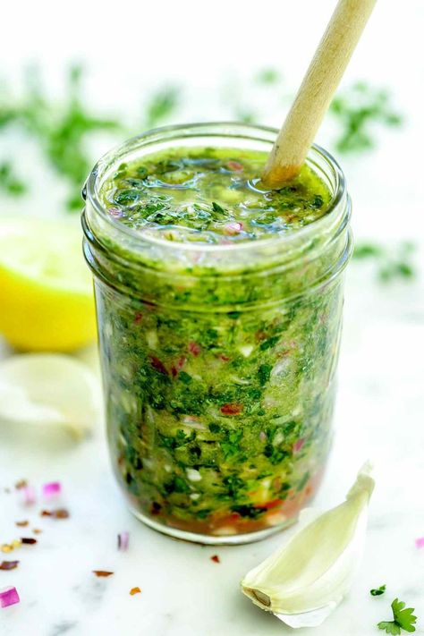 How to Make THE BEST Chimichurri Sauce | foodiecrush .com Canning Chimichurri Sauce, Argentina Vegetable Recipes, Best Chimichurri Sauce, Foodiecrush Recipes, How To Make Chimichurri, Oregano Recipes, Chimichurri Steak, Chimichurri Sauce Recipe, Cilantro Salsa