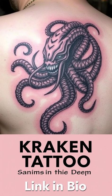 Explore kraken tattoo ideas that symbolize the mysterious power of the ocean. Ideal for those who are fascinated by sea legends. Kraken Tattoo, Kraken, The Deep, Tattoo Design, The Ocean, Tattoo Ideas, Tattoo Designs, Design Ideas, Tattoos