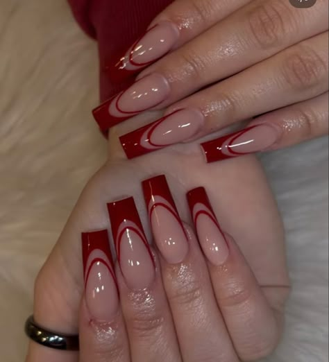 Red Acrylic Nails, Simple Acrylic Nails, Long Acrylic Nails Coffin, Nails Diy, Unique Acrylic Nails, Diy Spring, Acrylic Nails Coffin Short, Square Acrylic Nails, Xmas Nails