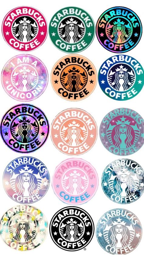 Starbucks Stickers, Tatuaje Hello Kitty, Sticker Design Ideas, Tapeta Hello Kitty, Starbucks Aesthetic, Pola Kotak, Penanda Buku, Unicorn Coffee, Ear Tattoos