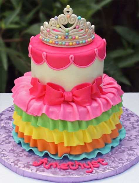 Rainbow Princess Cake  on Cake Central Banana Walnut Cake, Princess Cakes, Princess Birthday Cake, Kids Cakes, Princess Cake, Cool Cakes, Cake Images, Cake With Cream Cheese, Rainbow Cake