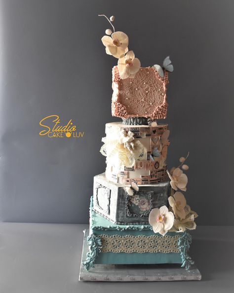 Vintage Shabby Chic Cake This 30 kgs four tier cake is a result of my recent workshop “Aesthetic Cakes Masterclass. Student:… | Instagram 3 Teir Wedding Cake, Workshop Aesthetic, Shabby Chic Cake, Shabby Chic Cakes, Chic Cake, Couture Cakes, Tier Cake, Tiered Cakes, Cake Art