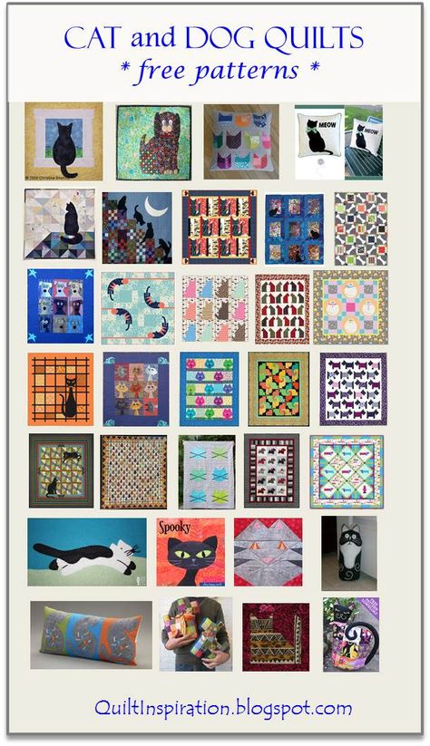 We Quilts Free Patterns, Cat Quilt Block, Cat Quilt Patterns, Bargello Quilts, Cozy Cat, Dog Quilts, Crazy Patchwork, Bird Quilt, Cozy Quilts