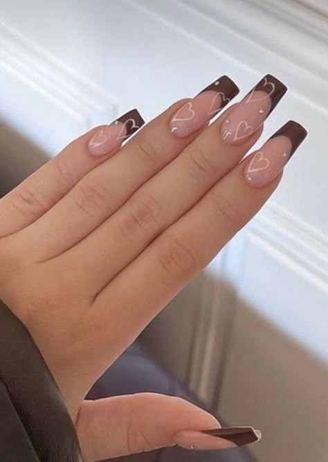 Brown Acrylic Nails, Square Nail Designs, Beige Nails, Acrylic Nails Coffin Short, Brown Nails, Square Acrylic Nails, Fire Nails, Pretty Acrylic Nails, Dope Nails