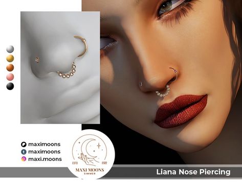 Liana Nose Piercing | Patreon Sims 4 Cc Nose Stud Patreon, Sims 4 Nose Ring Cc, Sims Cc Piercing, Sims 4 Piercing, Sims Jewelry, Cc The Sims 4, Sims 4 Piercings, Piercing Nose, Sims 4 Body Mods