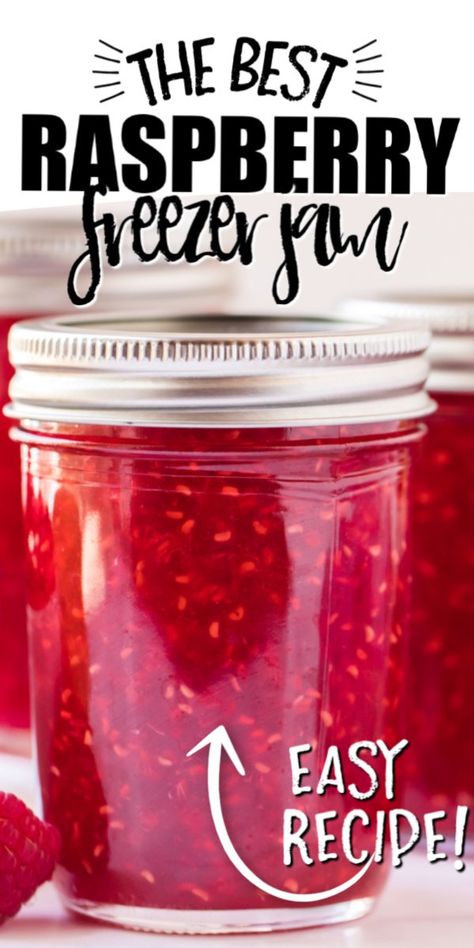 Easy Raspberry Freezer Jam, Raspberry Jam No Pectin, Freezer Jelly, Freezing Produce, Freezer Jams, Raspberry Freezer Jam, Plum Butter, Easy Jam Recipe, Fruit Jam Recipes