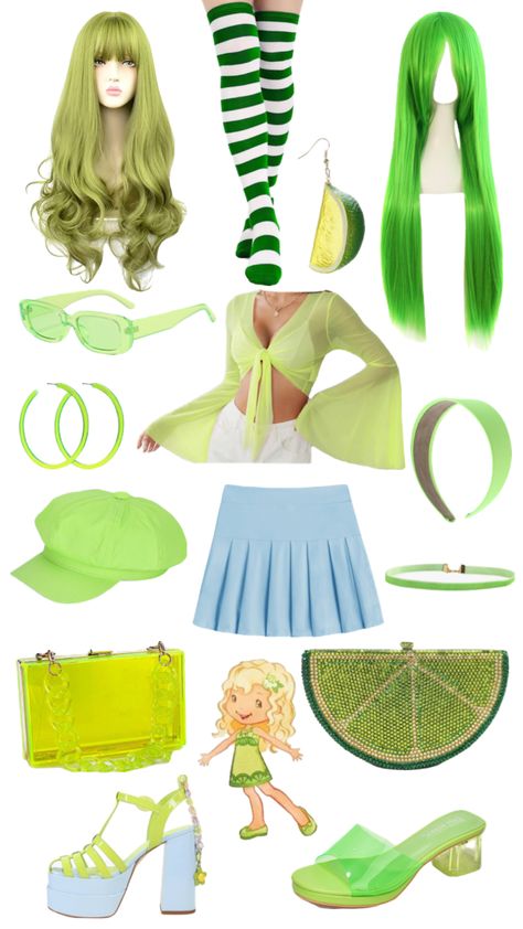 #lime #green #limelight #strawberryshortcake #outfit #costume #cosplay #rave #coachella Green Rave Outfit, Outfit Costume, Rave Outfit, Costume Cosplay, Rave Outfits, Strawberry Shortcake, Neon Green, Lime Green, Neon