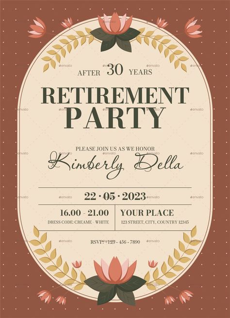 Retirement Party Invitation Retirement Party Invitation, Retirement Invitation Template, Retirement Invitations, Retirement Party Invitations, Place Dress, Graphic Novel Art, The Invitation, Retirement Party, Retirement Parties