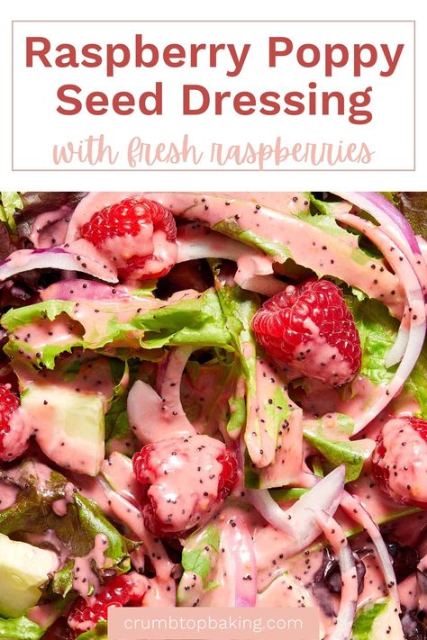 Raspberry Poppyseed Dressing, Raspberry Salad Dressing, Strawberry Kale Salad, Poppyseed Salad Dressing, Spring Mix Salad, Seed Salad, Spring Salad Recipes, Poppyseed Dressing, Poppy Seed Dressing