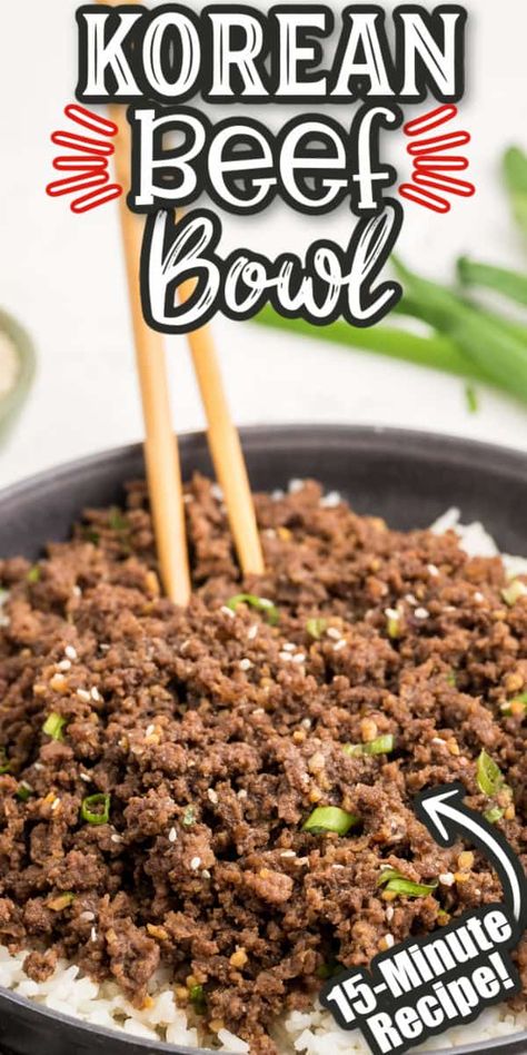 Korean Beef Bowl, Beef Bowl, Beef Rice, Beef Bowls, Bulgogi Beef, Korean Beef, Easy Dinner Recipe, Beef And Rice, Green Onion