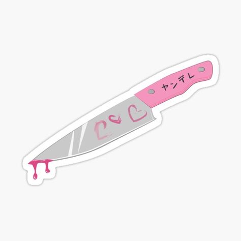 Yandere Knife, Cute Knife, Pink Knife, Knife Sticker, Arte Aesthetic, Earring Inspo, Cute Pink, Vinyl Decal Stickers, Vinyl Decal