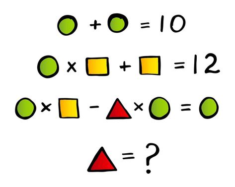 Mathematical problem from simple geometric shapes. Logic puzzle to train your wit Triangle Puzzle, Maths Problems, Math Logic Puzzles, Mathematical Logic, Logic Puzzle, Math Talk, Math Problem, Geometric Figures, Math Notebooks